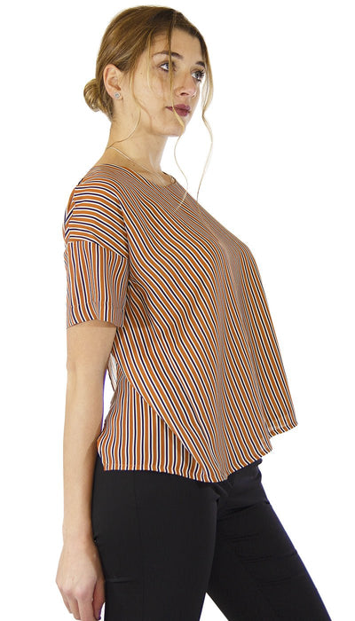 Silvian Heach Maglia coccio e nera a righe. PGP21357BL Maglie e cardigan Donna - Boutique Luisa Trendy