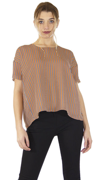 Silvian Heach Maglia coccio e nera a righe. PGP21357BL Maglie e cardigan Donna - Boutique Luisa Trendy