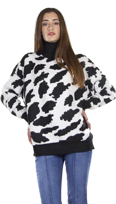 Silvian Heach Maglia dolcevita stampa animalier. PGA21744MA Maglie e cardigan Donna - Boutique Luisa Trendy