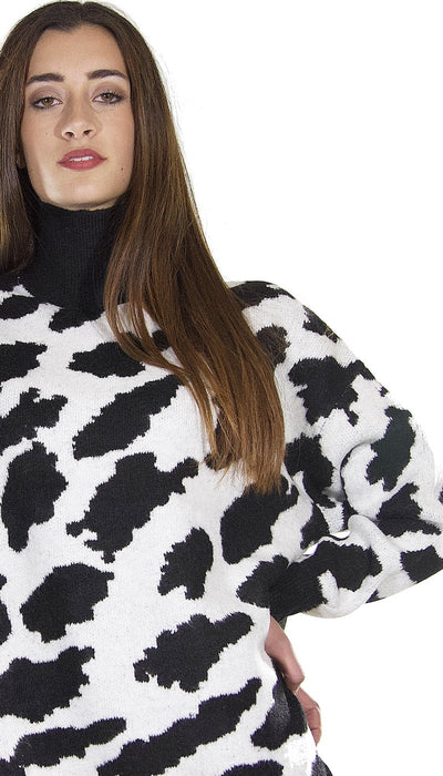 Silvian Heach Maglia dolcevita stampa animalier. PGA21744MA Maglie e cardigan Donna - Boutique Luisa Trendy