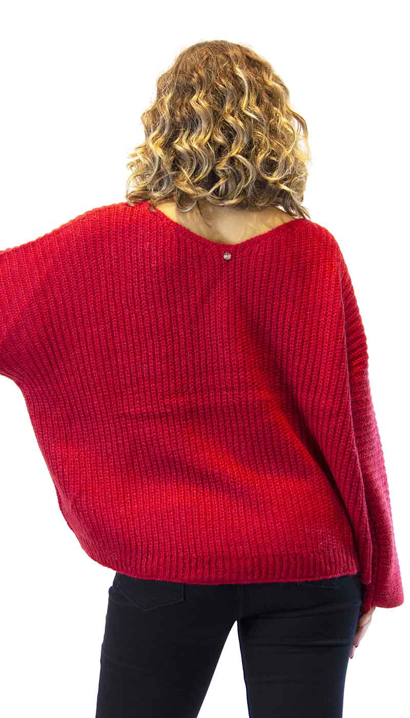 Silvian Heach Maglia donna rossa in lana modello oversize a scatola. Maglie e cardigan Donna - Boutique Luisa Trendy