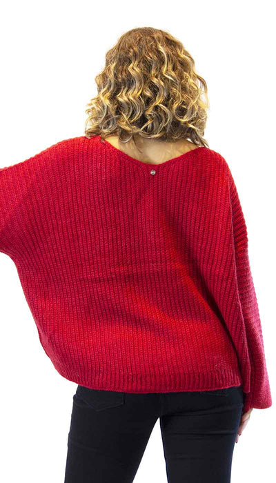 Silvian Heach Maglia donna rossa in lana modello oversize a scatola. Maglie e cardigan Donna - Boutique Luisa Trendy