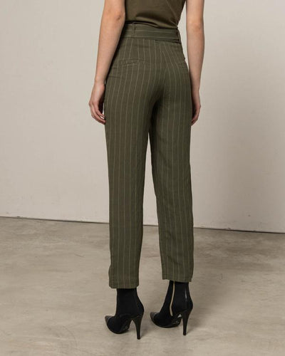 Silvian Heach Pantalone gessato verde militare Pantalone Donna - Boutique Luisa Trendy