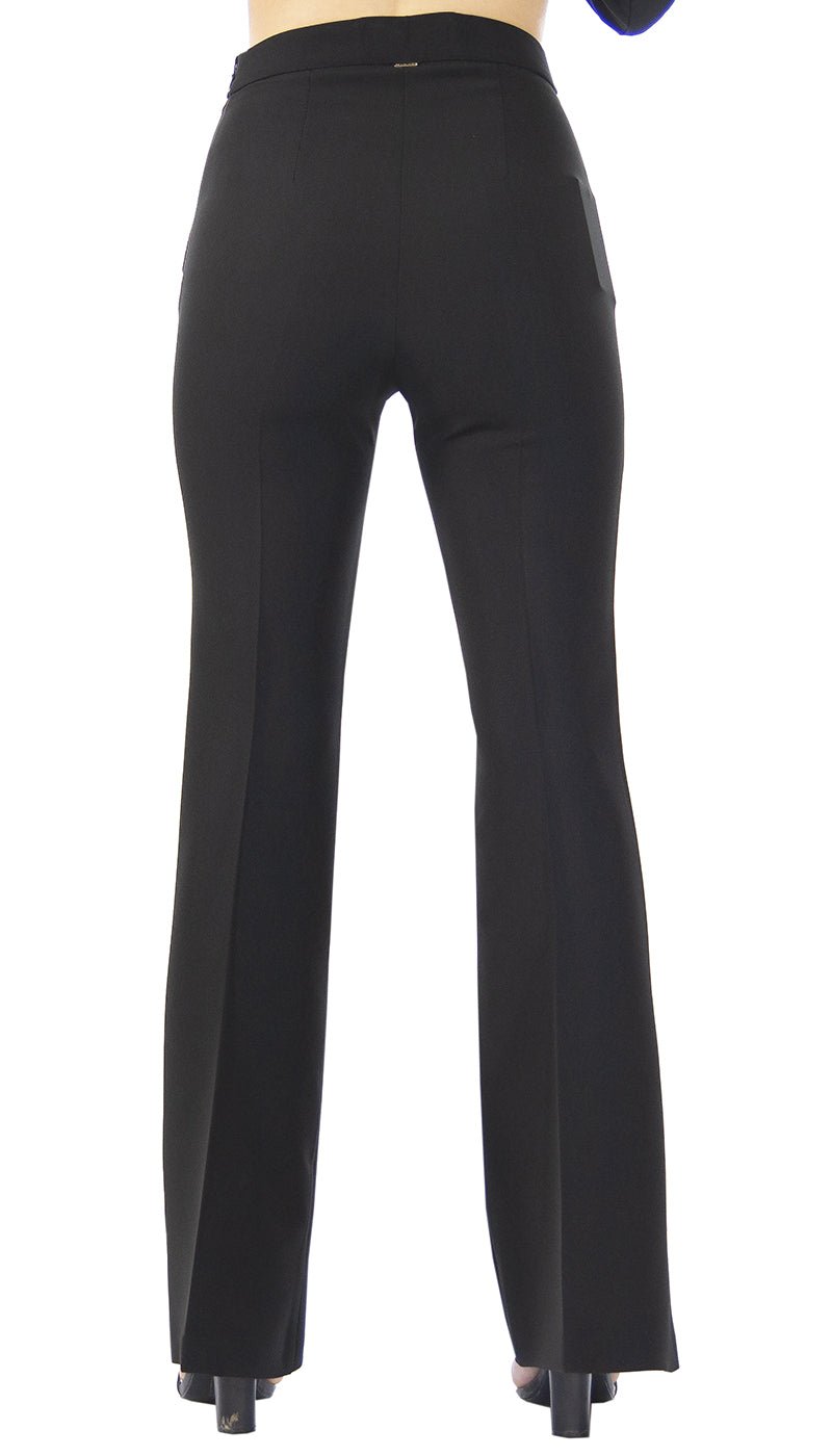 Silvian Heach Pantalone nero vita alta a zampa. PGP21545PA Pantalone Donna - Boutique Luisa Trendy