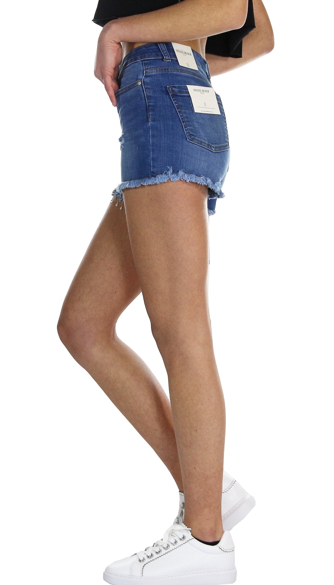 Silvian Heach Shorts in denim con strass. Shorts - Boutique Luisa Trendy