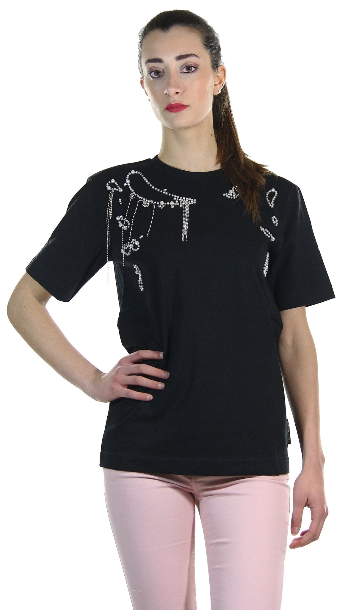 Silvian Heach T-shirt con applicazione al collo. T-Shirt e top - Boutique Luisa Trendy