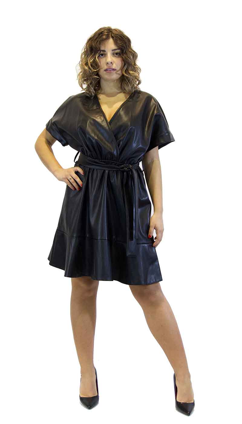 Silvian Heach Vestito donna corto in ecopelle nero. A/I 2020/21 Vestiti - Boutique Luisa Trendy