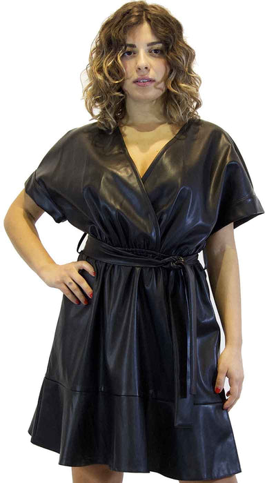 Silvian Heach Vestito donna corto in ecopelle nero. A/I 2020/21 Vestiti - Boutique Luisa Trendy