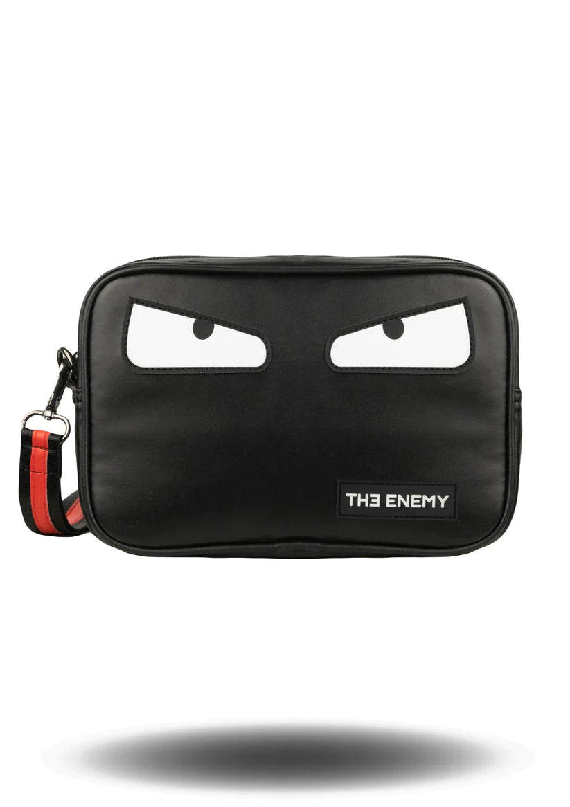 The Enemy Pochette nero in ecopelle