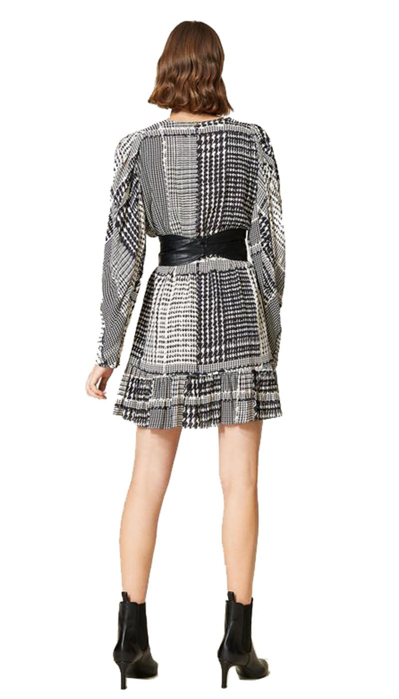 Twinset Milano Abito con stampa pied - de - poule. 212TT234C Vestiti - Boutique Luisa Trendy
