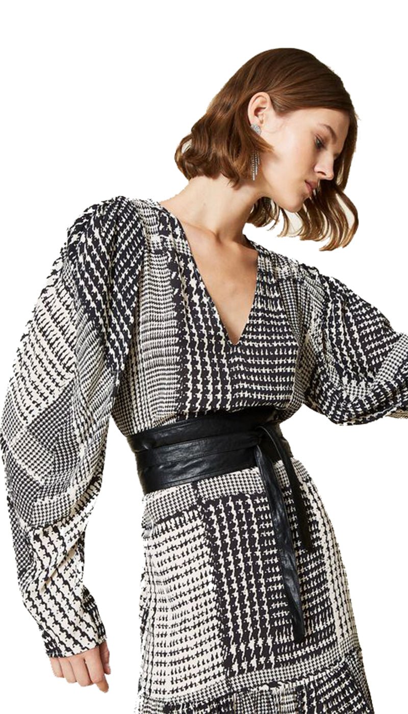 Twinset Milano Abito con stampa pied - de - poule. 212TT234C Vestiti - Boutique Luisa Trendy