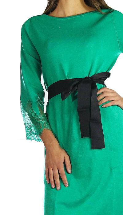 Twinset Milano Abito lungo in maglia con pizzo e cintura Vestiti - Boutique Luisa Trendy