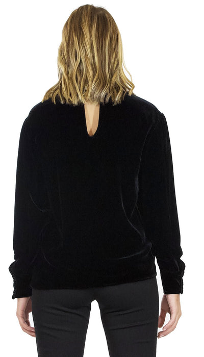Twinset Milano Blusa nera effetto velluto Bluse e camicie - Boutique Luisa Trendy