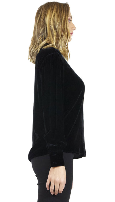 Twinset Milano Blusa nera effetto velluto Bluse e camicie - Boutique Luisa Trendy
