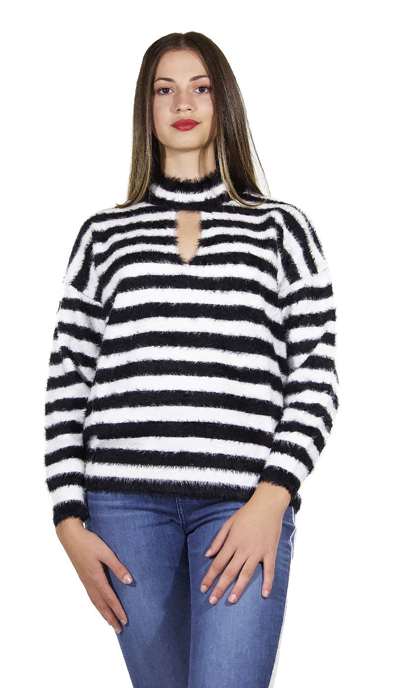 Twinset Milano Maglia a righe con cut - out. 212TP3011 Maglie e cardigan Donna - Boutique Luisa Trendy