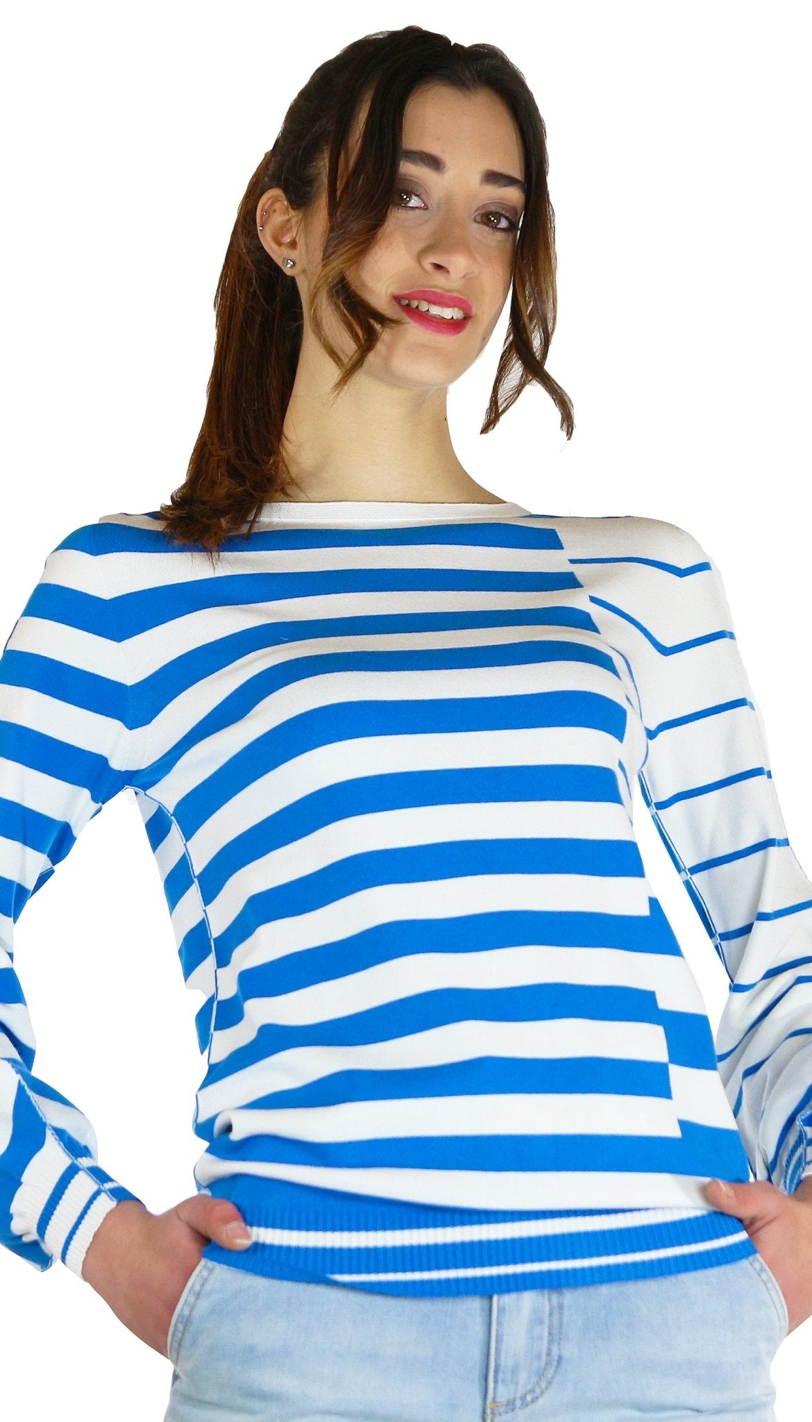 Twinset Milano Maglia con mix di righe jacquard. Maglie e cardigan Donna - Boutique Luisa Trendy