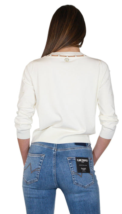 Twinset Milano Maglia con ricamo a mano di perle Maglie e cardigan Donna - Boutique Luisa Trendy