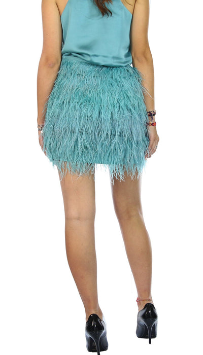 Twinset Milano Minigonna in raso con piume Gonna - Boutique Luisa Trendy