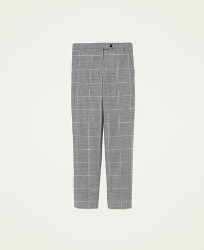 Twinset Milano Pantalone in misto lana Principe di Galles. Pantalone Donna - Boutique Luisa Trendy