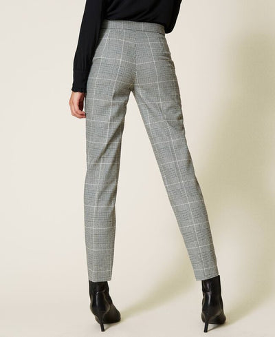 Twinset Milano Pantalone in misto lana Principe di Galles. Pantalone Donna - Boutique Luisa Trendy