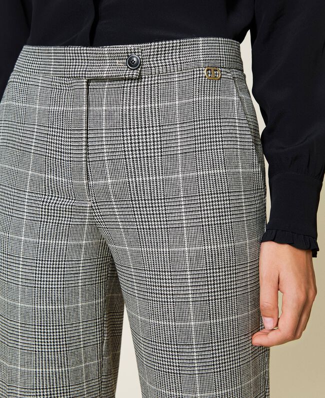 Twinset Milano Pantalone in misto lana Principe di Galles. Pantalone Donna - Boutique Luisa Trendy