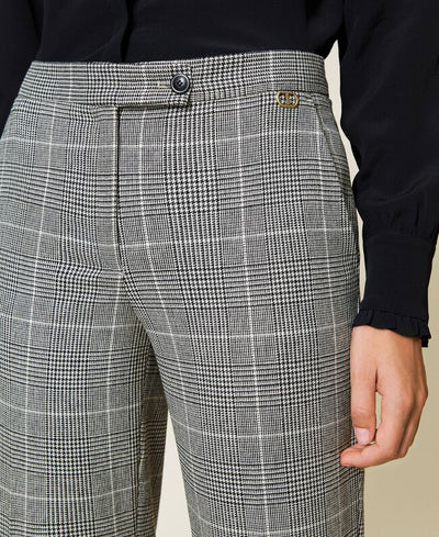 Twinset Milano Pantalone in misto lana Principe di Galles. Pantalone Donna - Boutique Luisa Trendy