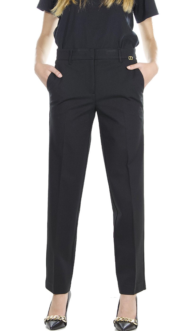 Twinset Milano Pantalone nero in punto milano. 212TP2062 Pantalone Donna - Boutique Luisa Trendy