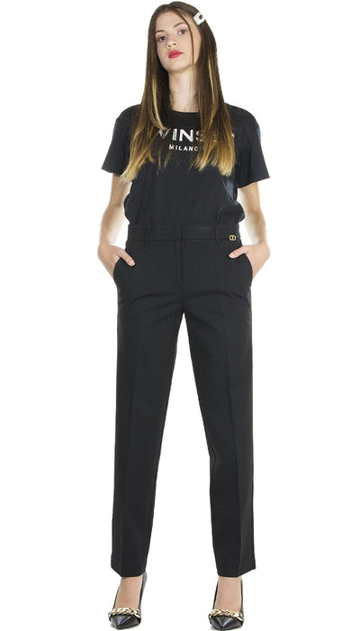 Twinset Milano Pantalone nero in punto milano. 212TP2062 Pantalone Donna - Boutique Luisa Trendy