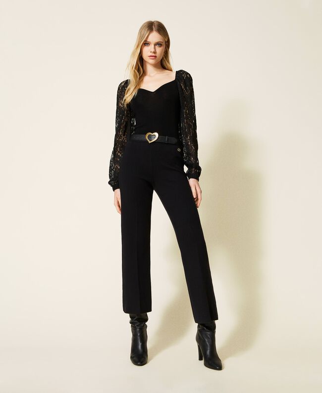 Twinset Milano Pantaloni flare in maglia Pantalone Donna - Boutique Luisa Trendy