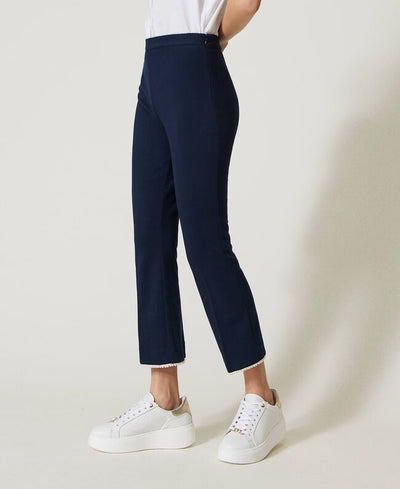 Twinset Milano Pantaloni cropped con perle