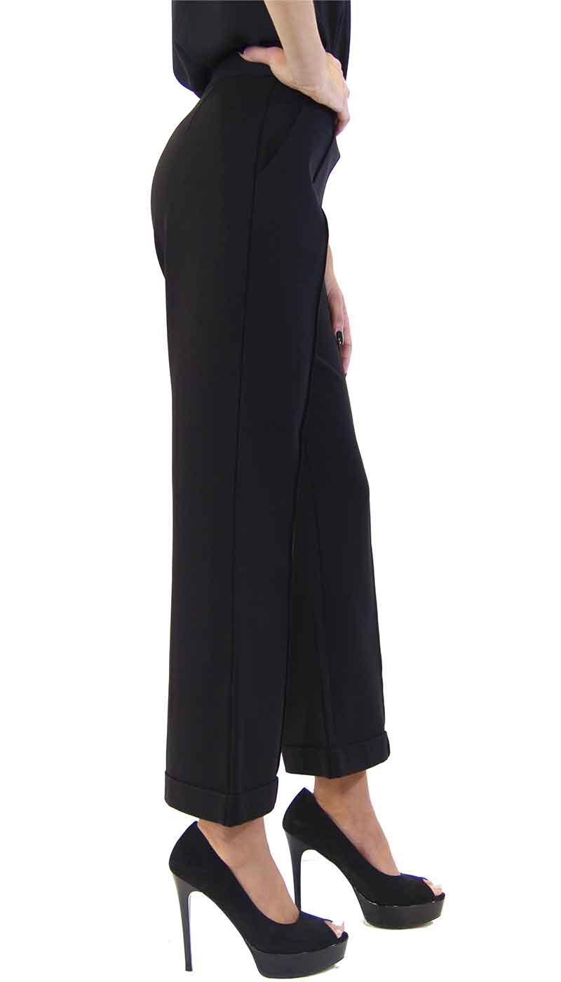 Twinset Pantalone donna nero in punto milano modello cropped. Art. 202ST2023 Pantalone Donna - Boutique Luisa Trendy