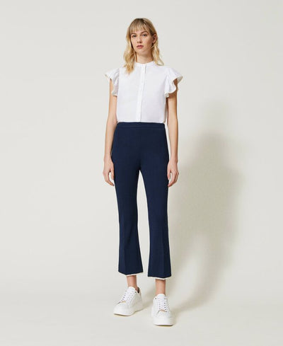 Twinset Milano Pantaloni cropped con perle