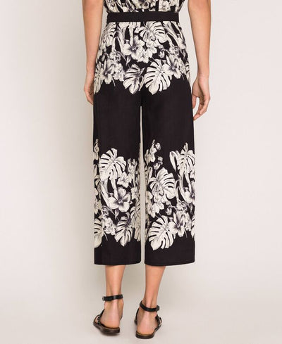 TwinSet Pantaloni cropped in popeline a fiori Pantalone Donna - Boutique Luisa Trendy
