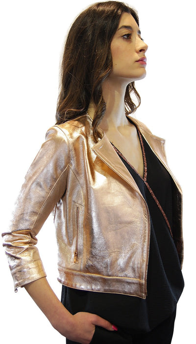 Valerio Righi Chiodo in pelle perlata Capispalla Donna - Boutique Luisa Trendy