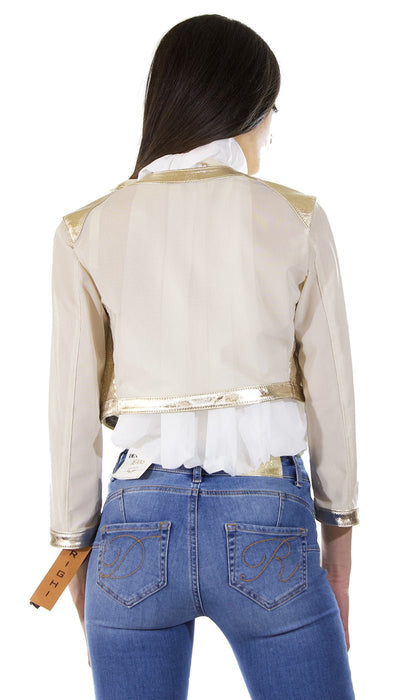 Valerio Righi Giacchino oro in pelle con paillettes. Capispalla Donna - Boutique Luisa Trendy