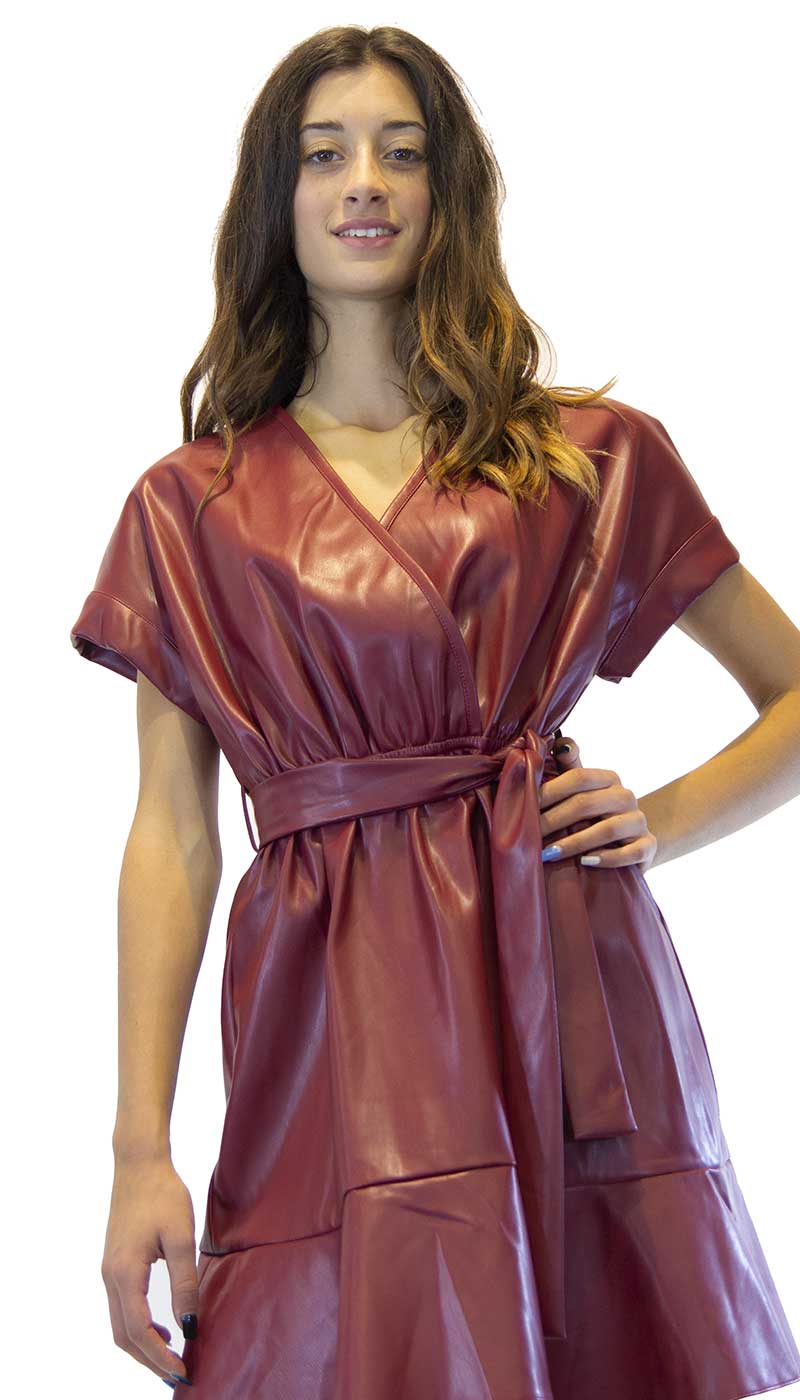 Vestito donna Silvian Heach corto in ecopelle bordeaux. A/I 2020/21 Cod. PGA20214VE Vestiti - Boutique Luisa Trendy